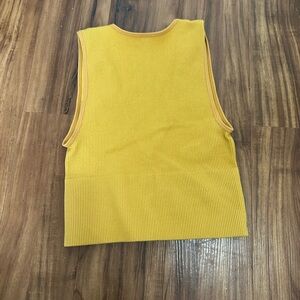 Yellow ribbed tank top